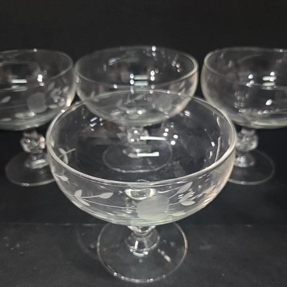 Princess House Heritage Dessert Dishes #507, Set of 4, Crystal‎ Confection Bowls